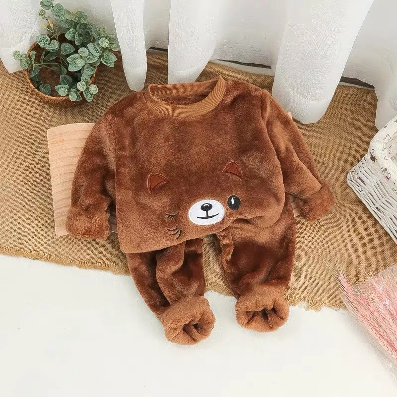 Winter Baby Boy Clothes Set 2pcs Fleece Kids Clothes For 0-5Yrs Children Kids Outfits Toddler Baby Girl Boy Clothes Sets