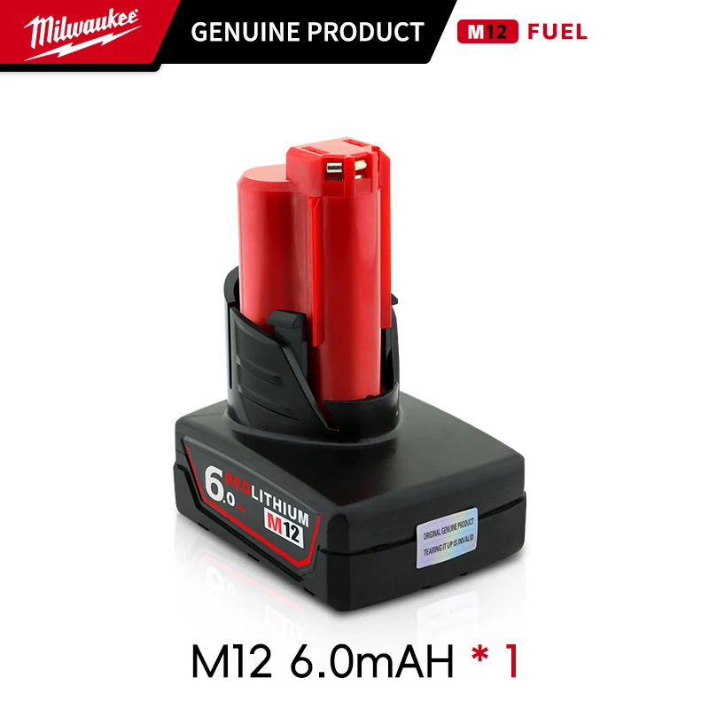 

Original Milwaukee M12 battery, M12B6, M12B5, 6000mAH, m12-18FC charger, rechargeable portable Milwaukee M12 replacement battery