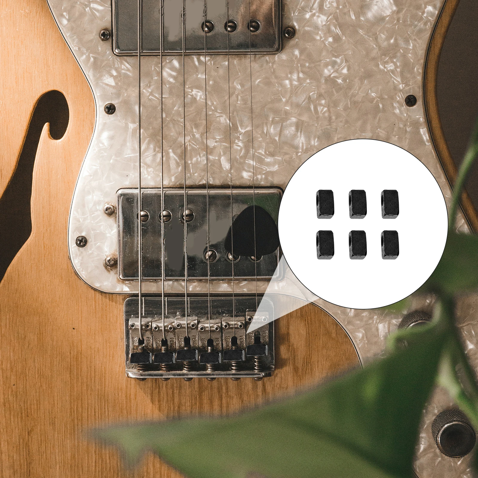 

6Pcs Electric Guitar Tremolo Bridge Saddle Insert Blocks High Grade Durable Metal Material Professional Practical Long Time Use