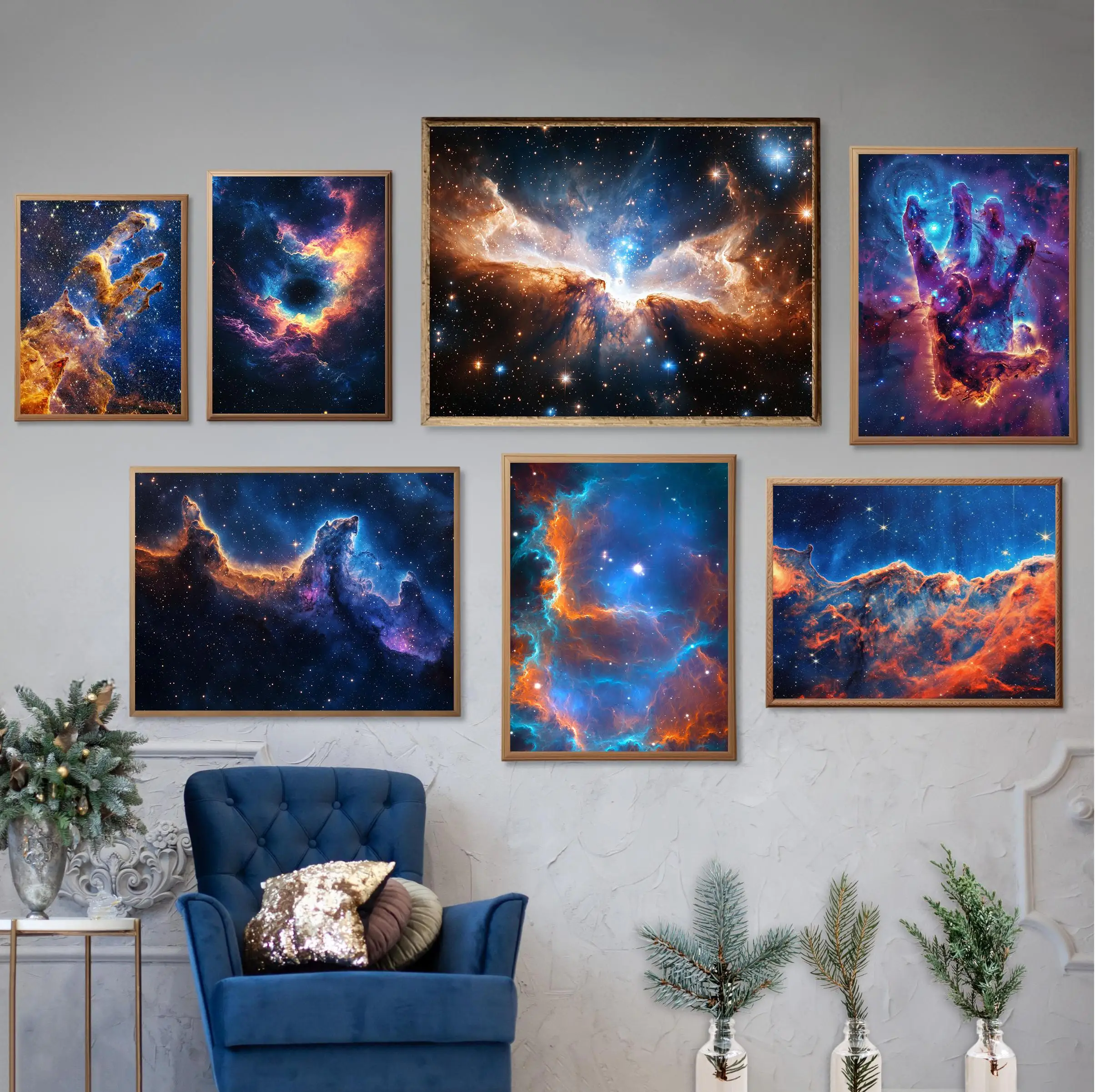 Space Vast Universe Milky Way Star Colorful Nebulae Posters Prints Canvas Painting Wall Art Picture Living Room Home Decor