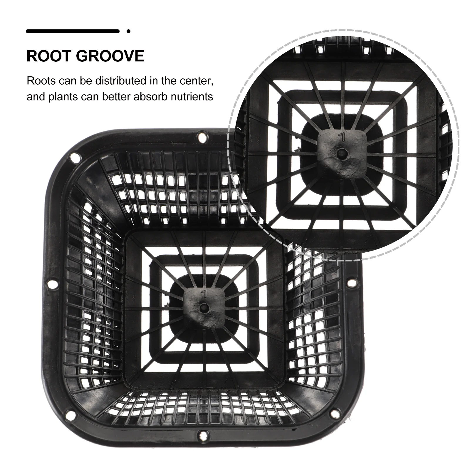 

10Pcs Plastic Root Control Planting Basket Thickened Black Garden Mesh Nets Durable Breathable Hydroponic Basket