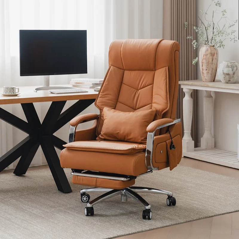 

Электрическое удобное вращающееся кресло с акцентом, офисное эргономичное массажное кожаное компьютерное кресло, эстетическое кресло для отдыха, мебель