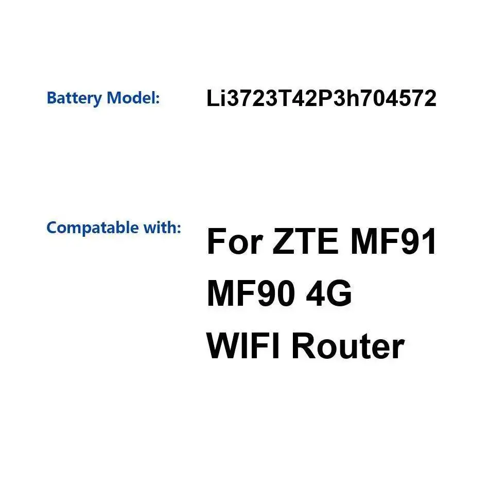 

Li3723t42p3h704572 Wifi Router Battery 2300Mah Reliable Power Supply For Zte MF91 MF90 4G