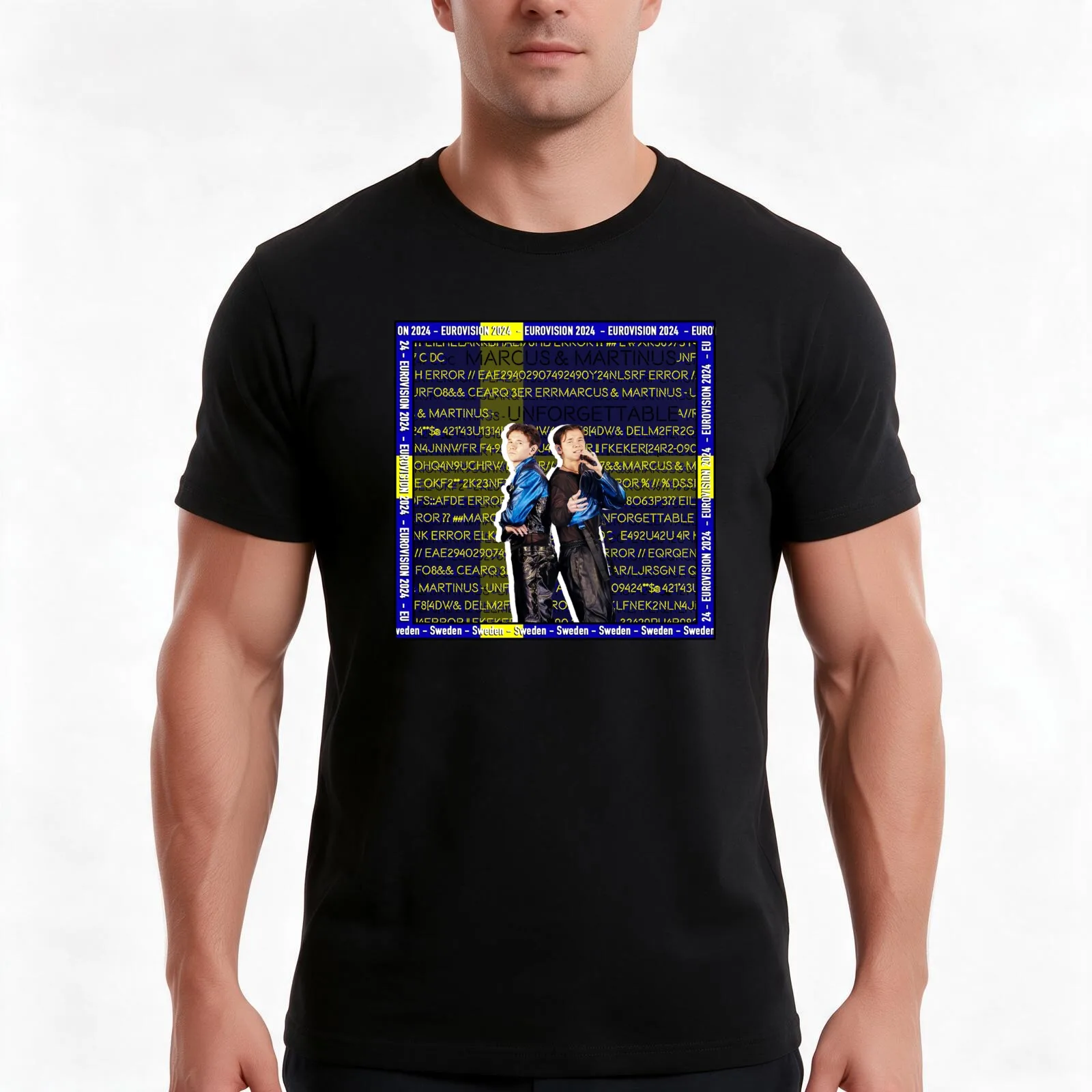 Eurovision 2024 Marcus & Martinus Unforgettable Sweden T-Shirt Summer Casual Cotton Tee Oversized Streetwear Tops 100% Cotton