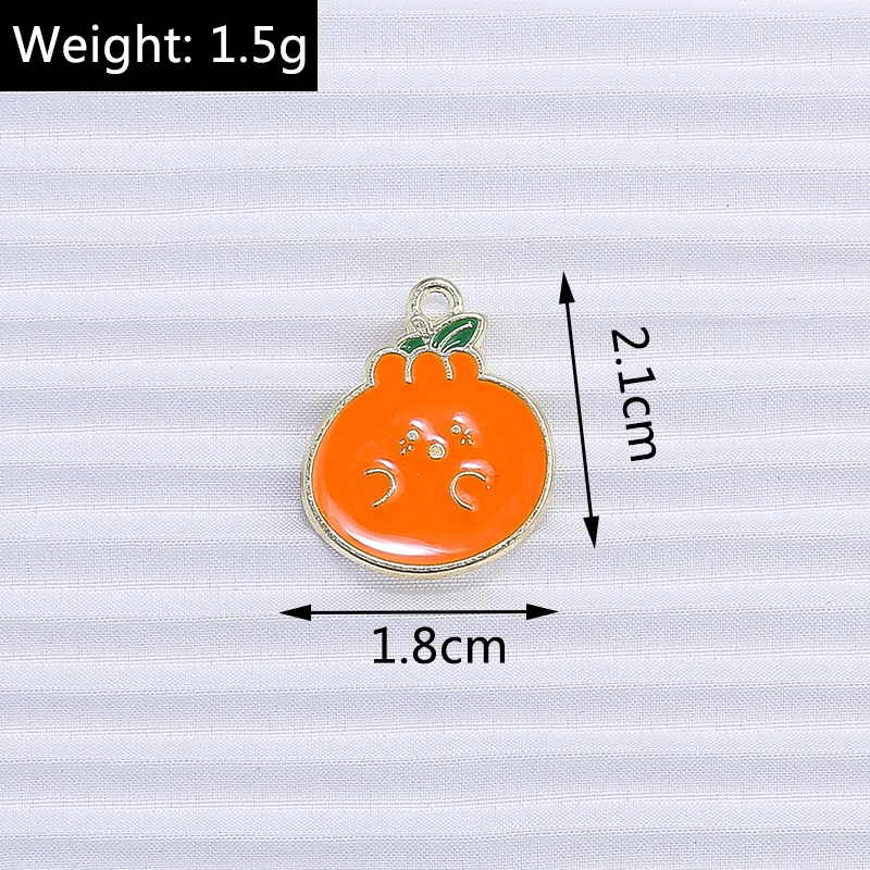 10 teile/los Mix Nette Emaille Obst Apfel Kirsche Ananas Traube Charms für Schmuck Machen Frauen Ohrringe Anhänger Halsketten Geschenke – Detail 10