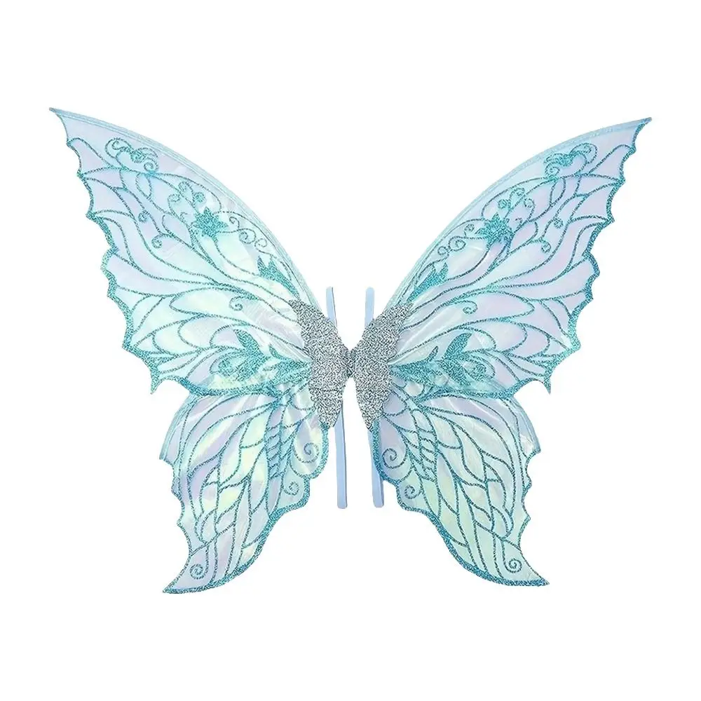 Neue Prinzessin Engelsflügel Funkelnde Feenflügel Organza Elfen-Cosplay-Flügel für Frauen und Mädchen – Detail 12