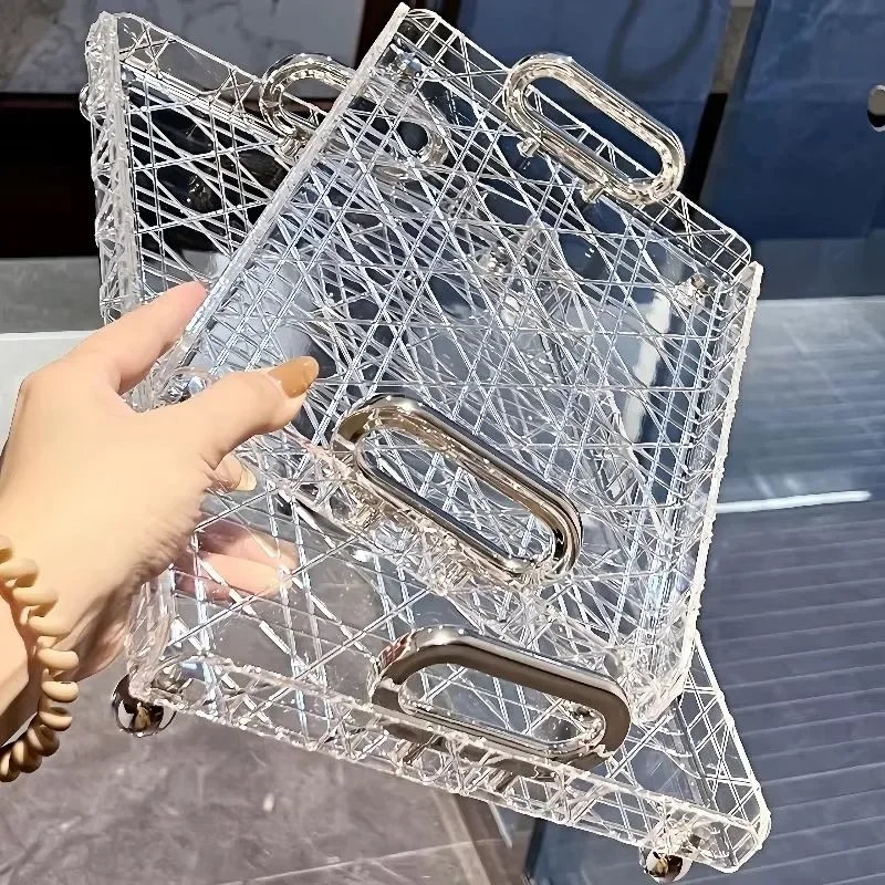 Acrylic Rectangular Tray Makeup Brush Jewelry Storage Holder Home Living Room Water Cup Trays Desktop Decoration