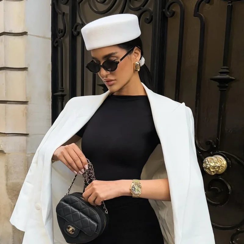 

Винтажные шляпы-федоры с жестким верхом, женские береты из 100% шерстяного фетра, головные уборы для свадьбы, коктейльных вечеринок, шляпы-пилбоксы