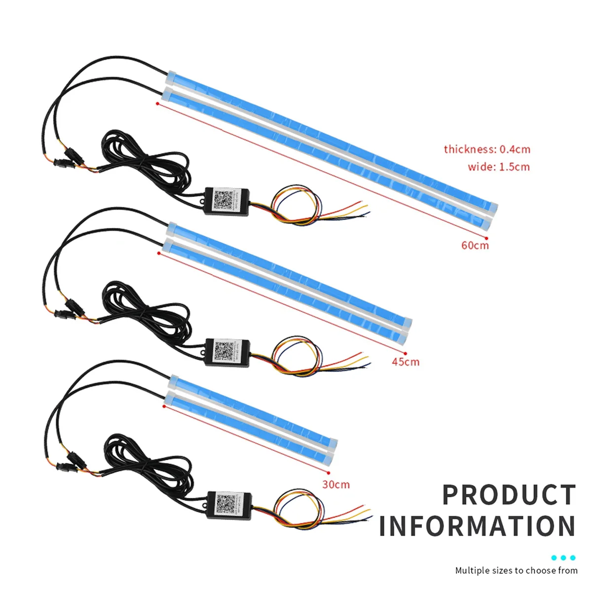 App Control DRL Car Daytime Running Light With Turn Signal RGB Scan Start Flexible Symphony Flowing LED Headlight Strip 12V view 4