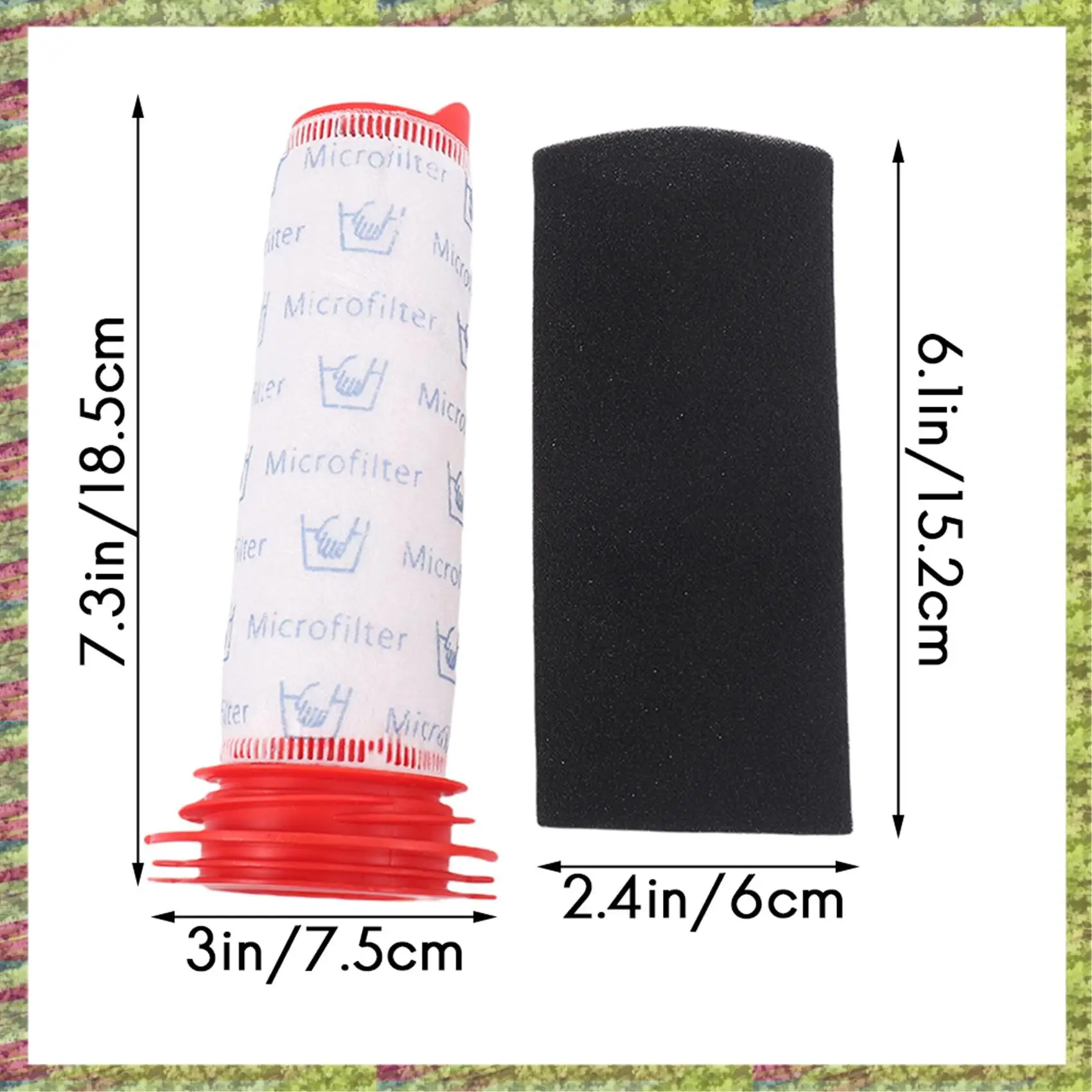 ABKB 3 عبوات من فلتر العصا الرئيسي البديل + مجموعة إدخال الرغوة للمكنسة الكهربائية اللاسلكية