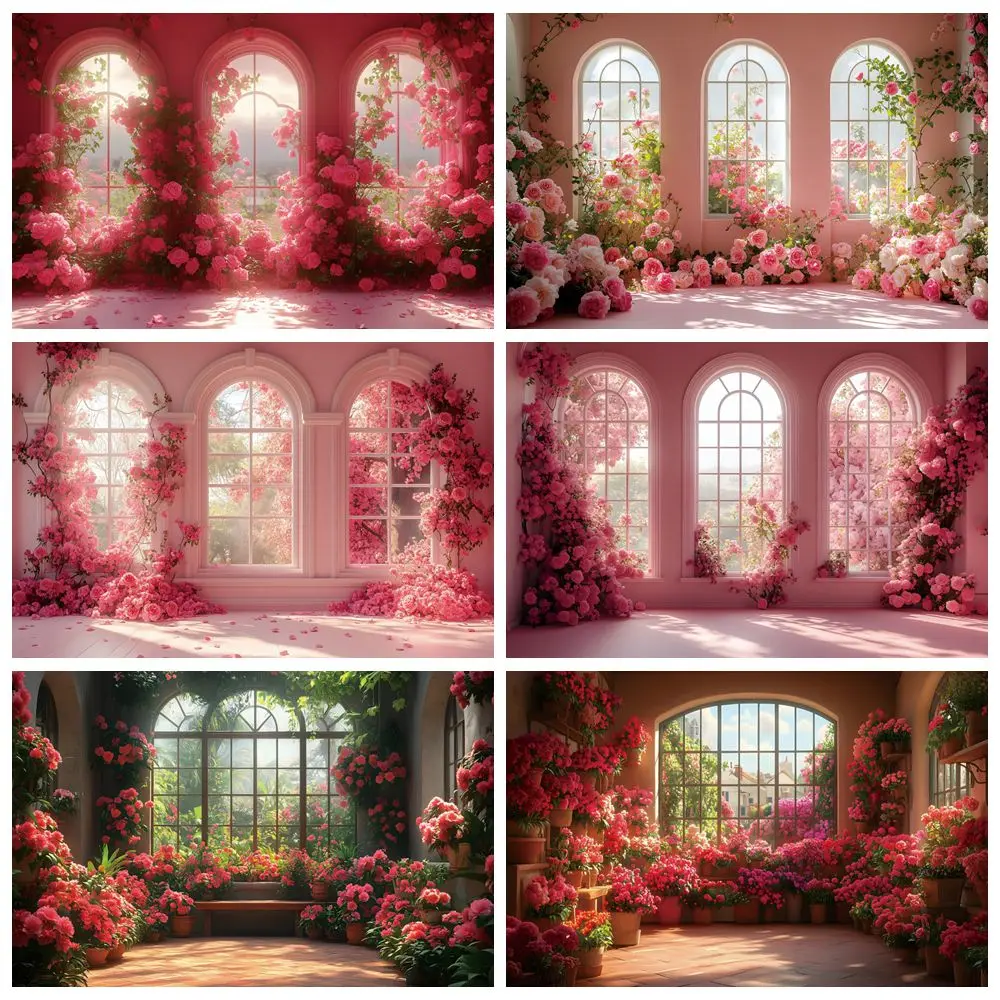 

Flowers Room Window Backdrop Wedding Bride Shower Kids Birthday Party Pregnant Art Portrait Photography Background Photostudio