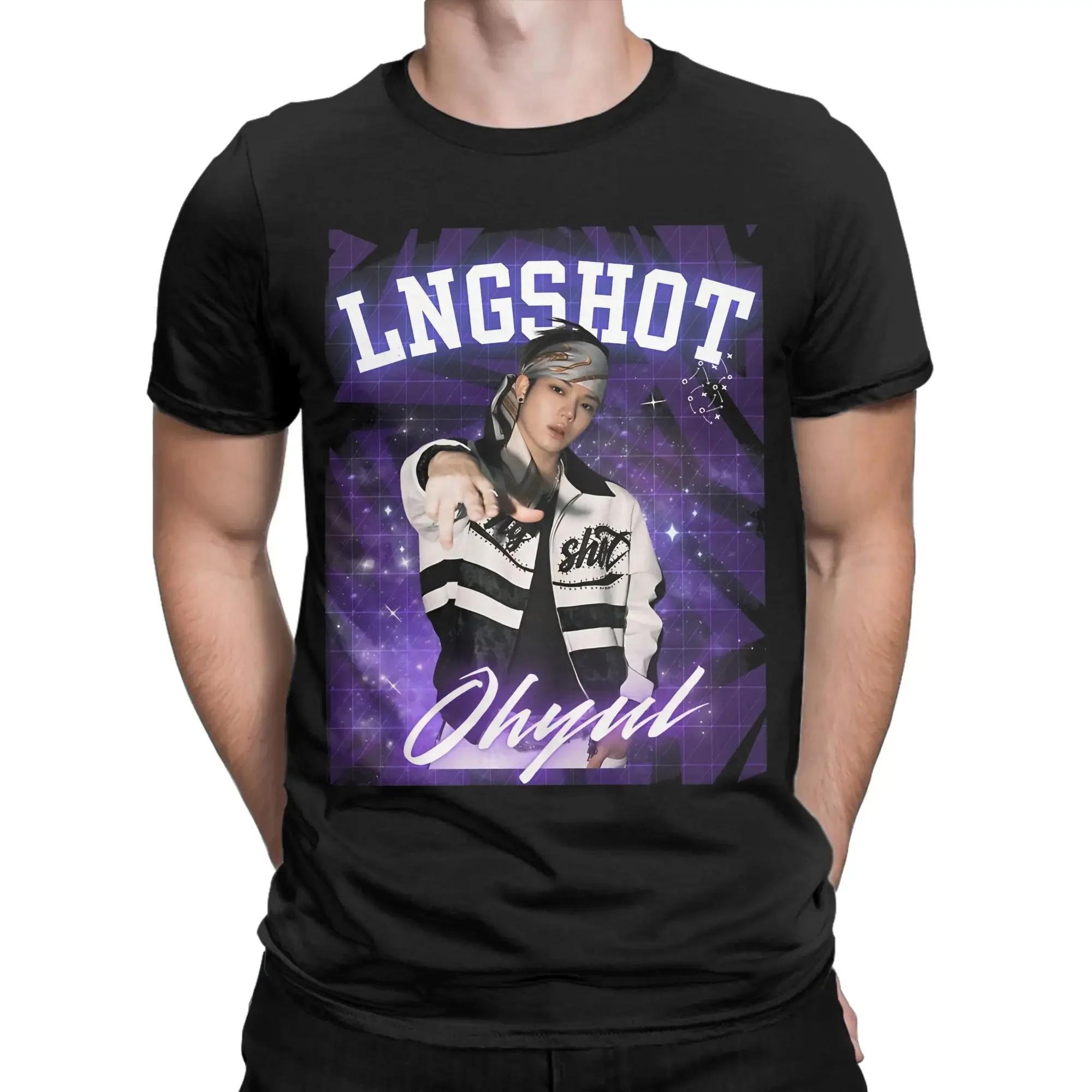 Lngshot Ohyul Pure Cotton T Shirt For Men Summer  Y2K Basic T Shirts O-Neck Popular Tee Shirt Plus Size Loose Tops