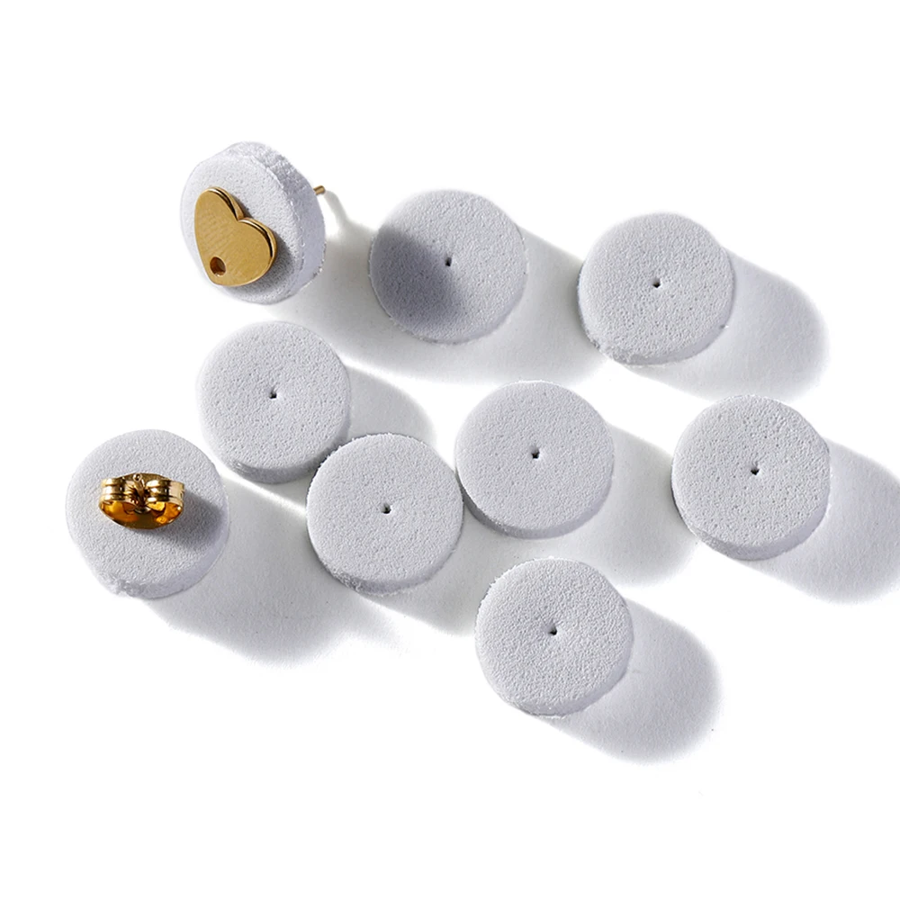 200/500pcs 12mm Ohr stecker Schaum stoßfest Anti-Push-Pads Ohrringe Karte Schutz matte für DIY Ohrring Schmuck herstellung Zubehör