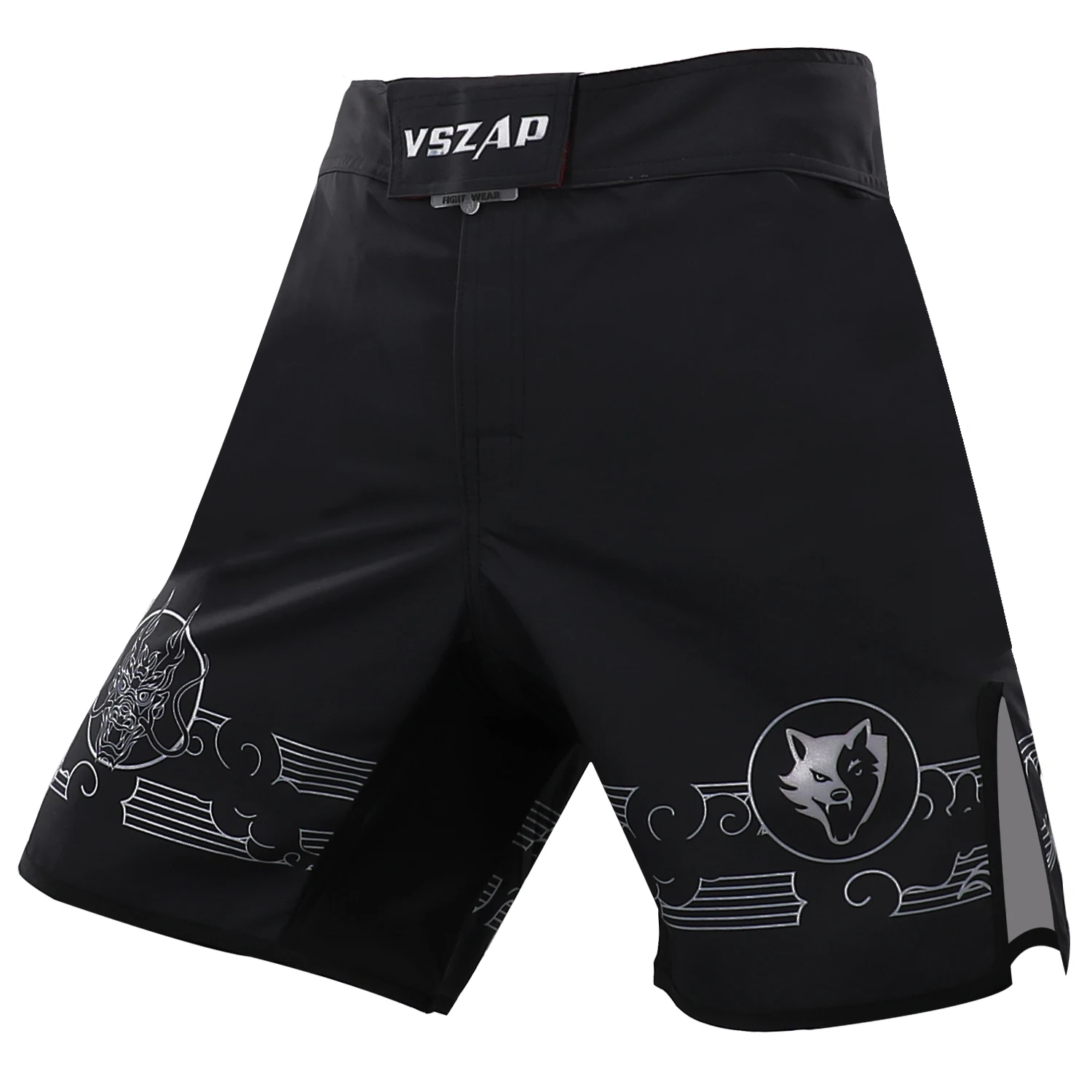 VSZAP Comprehensive Fighting Dragon Pattern Road Graphic MMA Training Boxing Muay Thai Shorts Fitness Sports Sanda Men and Women