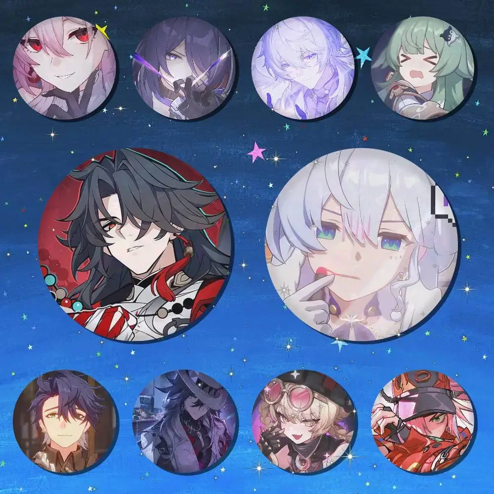 A-Honkai Star Rail Anime Round Badges, Brooches, Clothing Accessories, Birthday Gifts, Anime Conventions