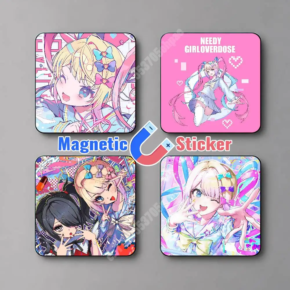 N-Needy Streamer Overload Kangel Magnetic Sticker Reusable Fridge Decal for Metal Surfaces Magnet Marker