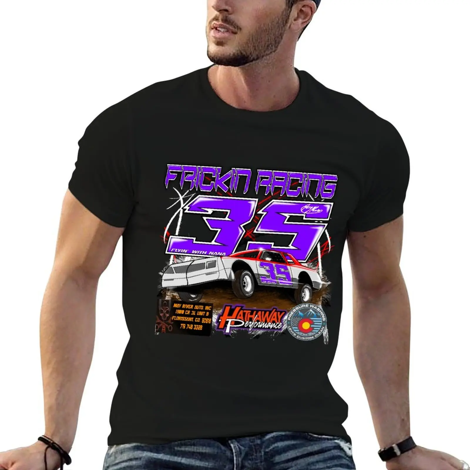 Футболка Frickin Racing 2023, классическая хлопковая футболка с круглым вырезом