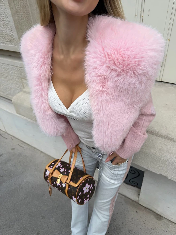 Tuularose Elegant Faux Fur Coats Women's Warm Puffy Slim Long-Sleeve Collared Cardigan Winter Fashion High-Street Women Outwear 4