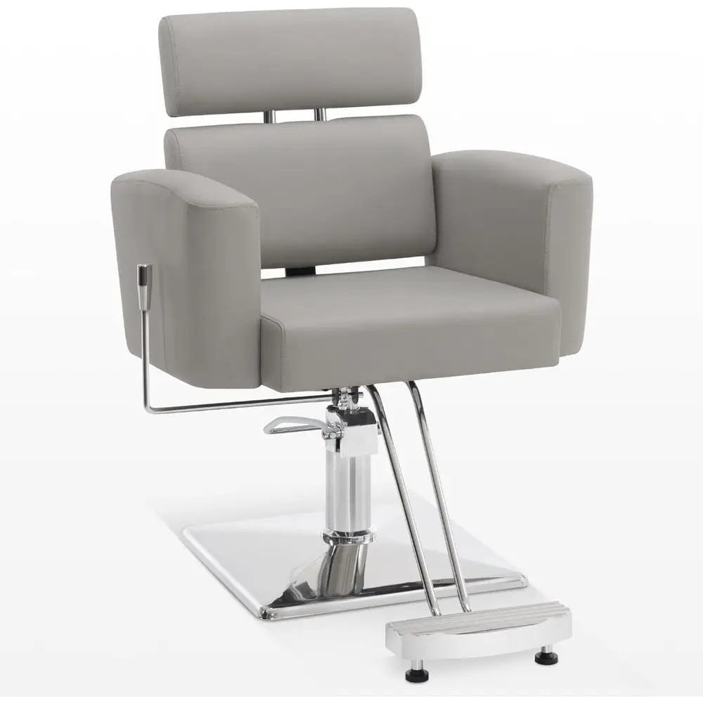 

Hydraulic Pump Reclining Barber Chair for Salons, Home, and Spa - Grey
