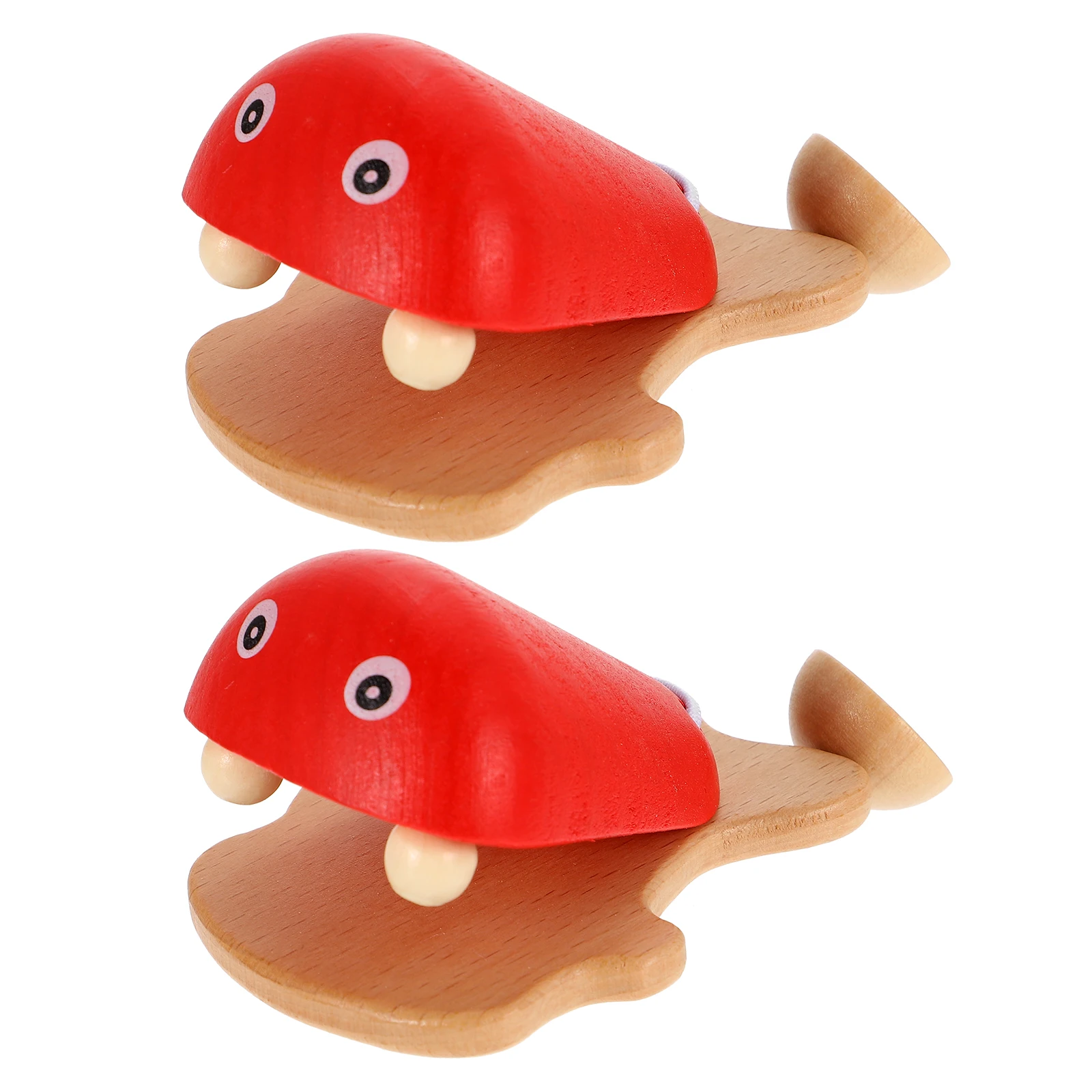 

2 Pcs Fish Castanets Toy Smooth Wood Bright Color Children H Size Intelligence Development Musical Toy Kids Accessory Wear