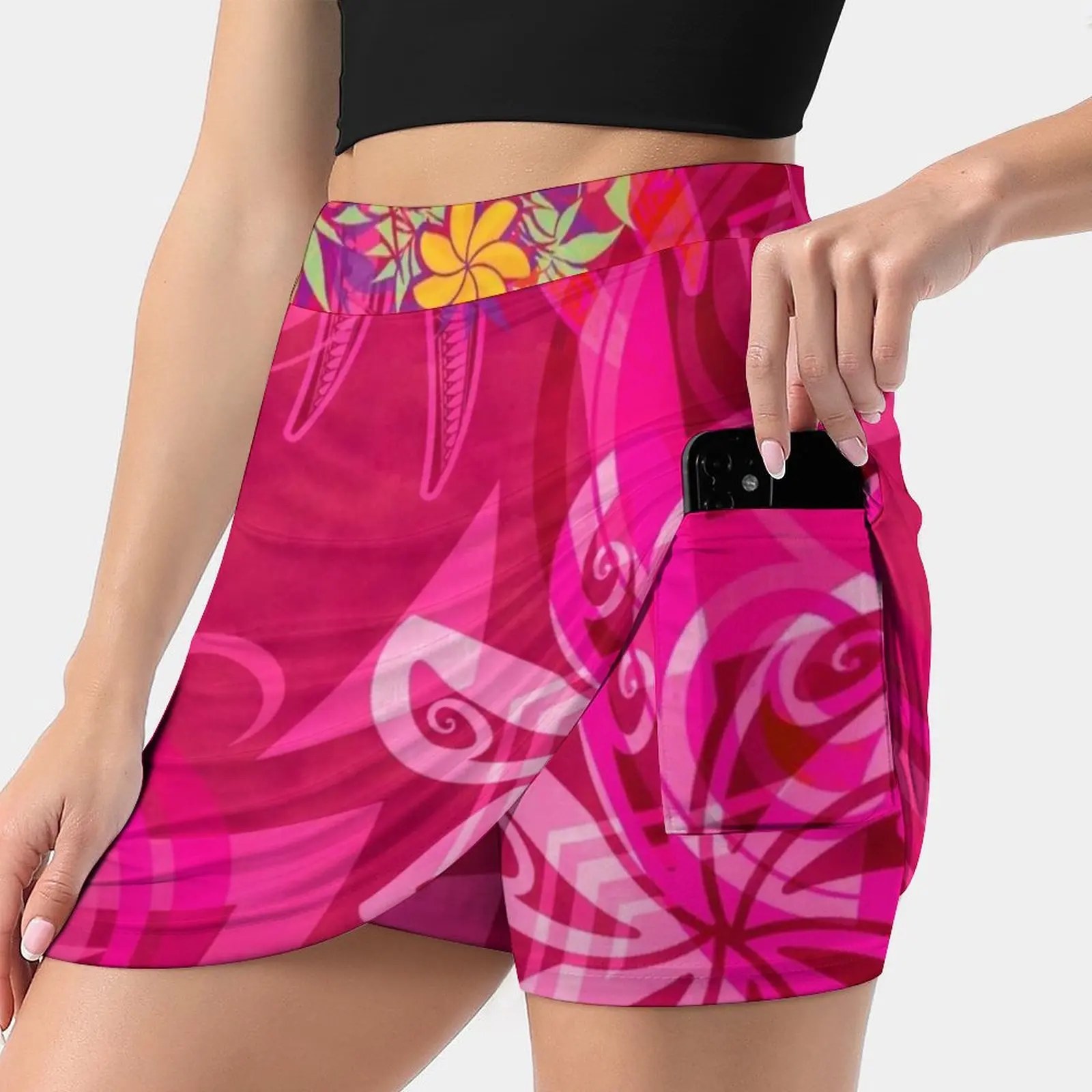 Hawaiian-Samoan-Polynesian Lei Please Pink Tribal Korean Fashion Skirt Summer Skirts For Women Light Proof Trouser Skirt