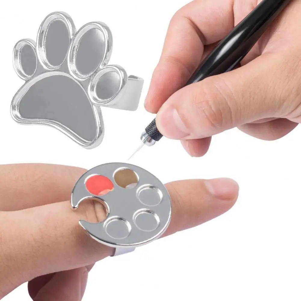3cm Mini Claw Ring Palette 3D Printed Nail Art Color Palette Mixing Ring Portable Nail Color Blending Tray For Nail Polishes