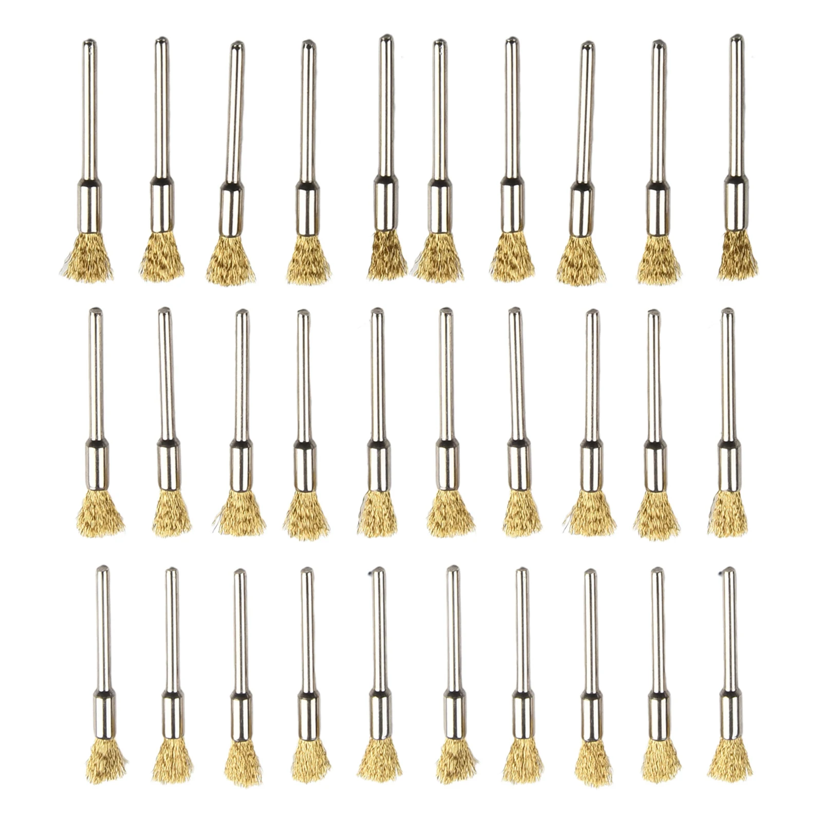 

Tool Metal Cleaning Drill Accessories Set Rust Wire wheels Remover 30pcs Brass Rotary Pencil Polishing Brushes