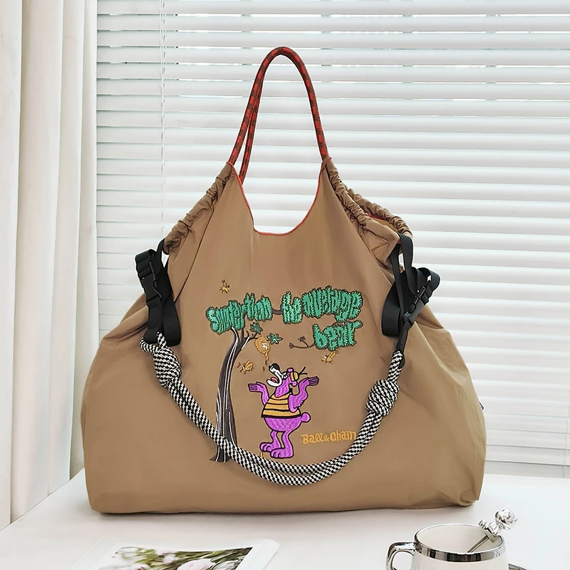 

Eco-Friendly Embroidered Canvas op Bag Large Capaci Single oulder Crossbody Bag for Youth Casual Faion Trend