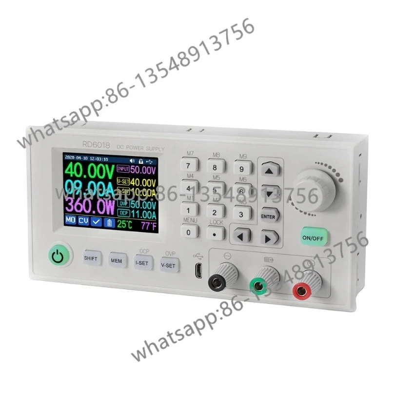 RD6018 Digital Controlled DC‑DC Buck Power Supply Module 0‑60V 18A CC CV Lab Repair Regulated Power Source