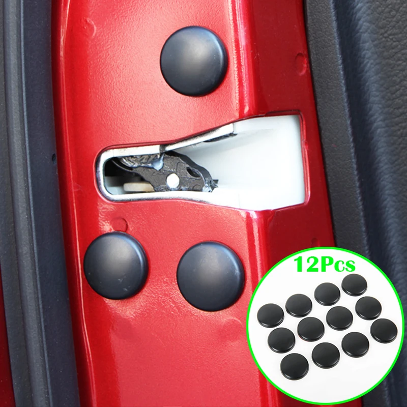 

12Pcs Black Universal Car Door Lock Screw Protector Sticker Cover Screws Cap Anti-Rust Accessories Interior Trim Covers Styling