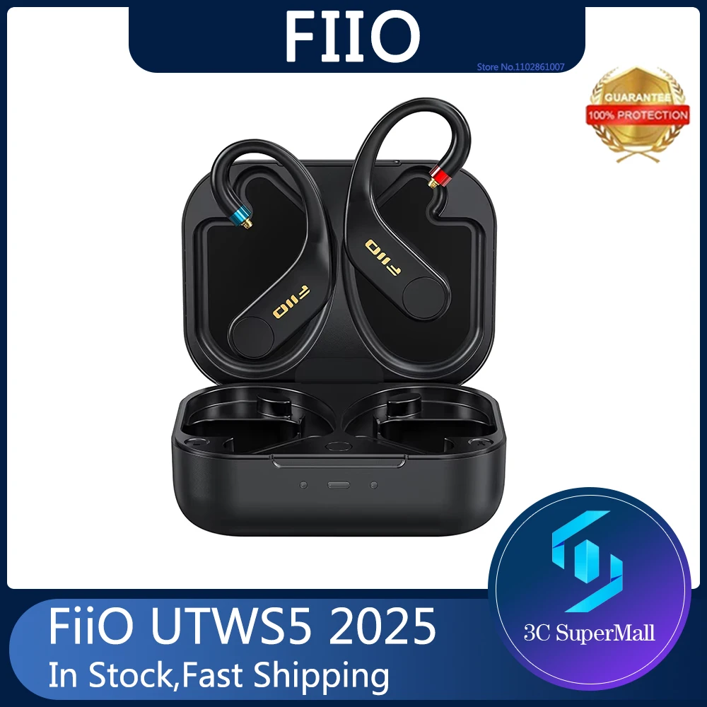 Original FiiO UTWS5 2025 True Wireless Bluetooth Earbuds Hook & Headphone Amp for IEMs, Hi-Res 96kHz/24bit LDAC -MMCX/0.78 2pins