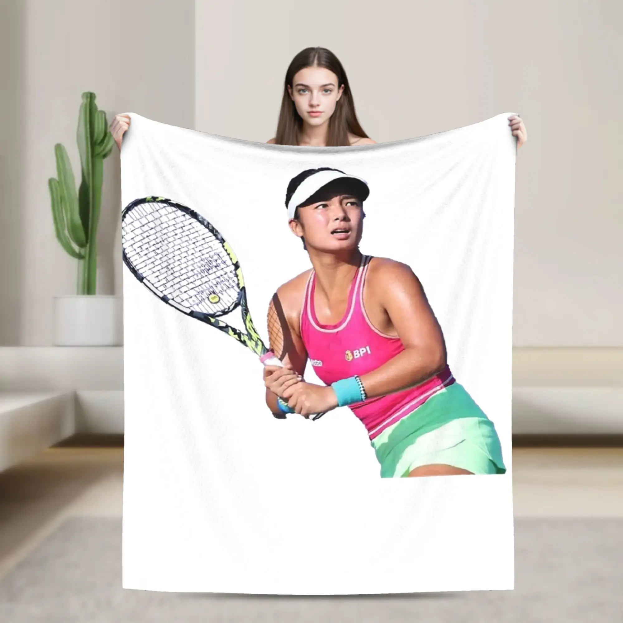 Tennis Player Alex Eala Blanket Fleece  Ultra-Soft Throw Blanket for Airplane Travel Bedroom Quilt