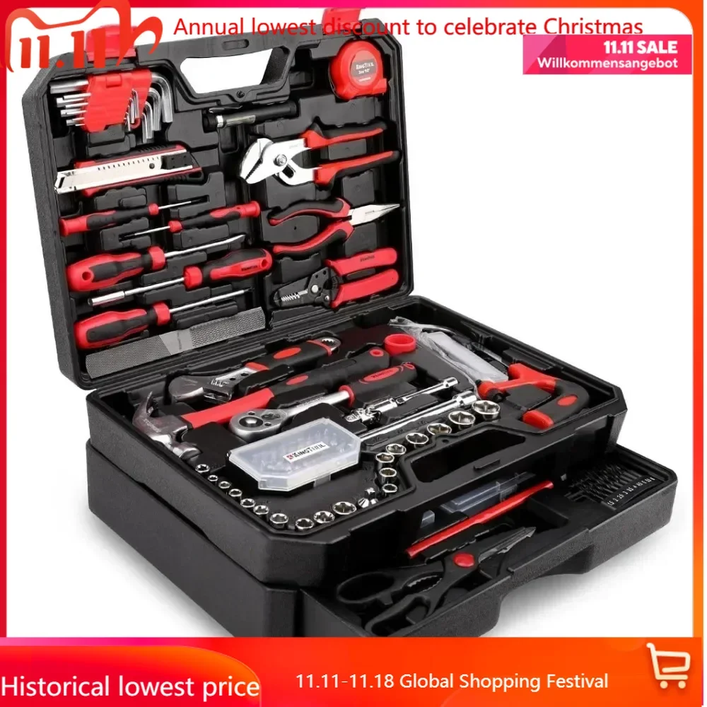 

325 Piece Home Repair Tool Kit, General Home/Auto Repair Tool Set, Toolbox Storage Case with Drawer, General Household