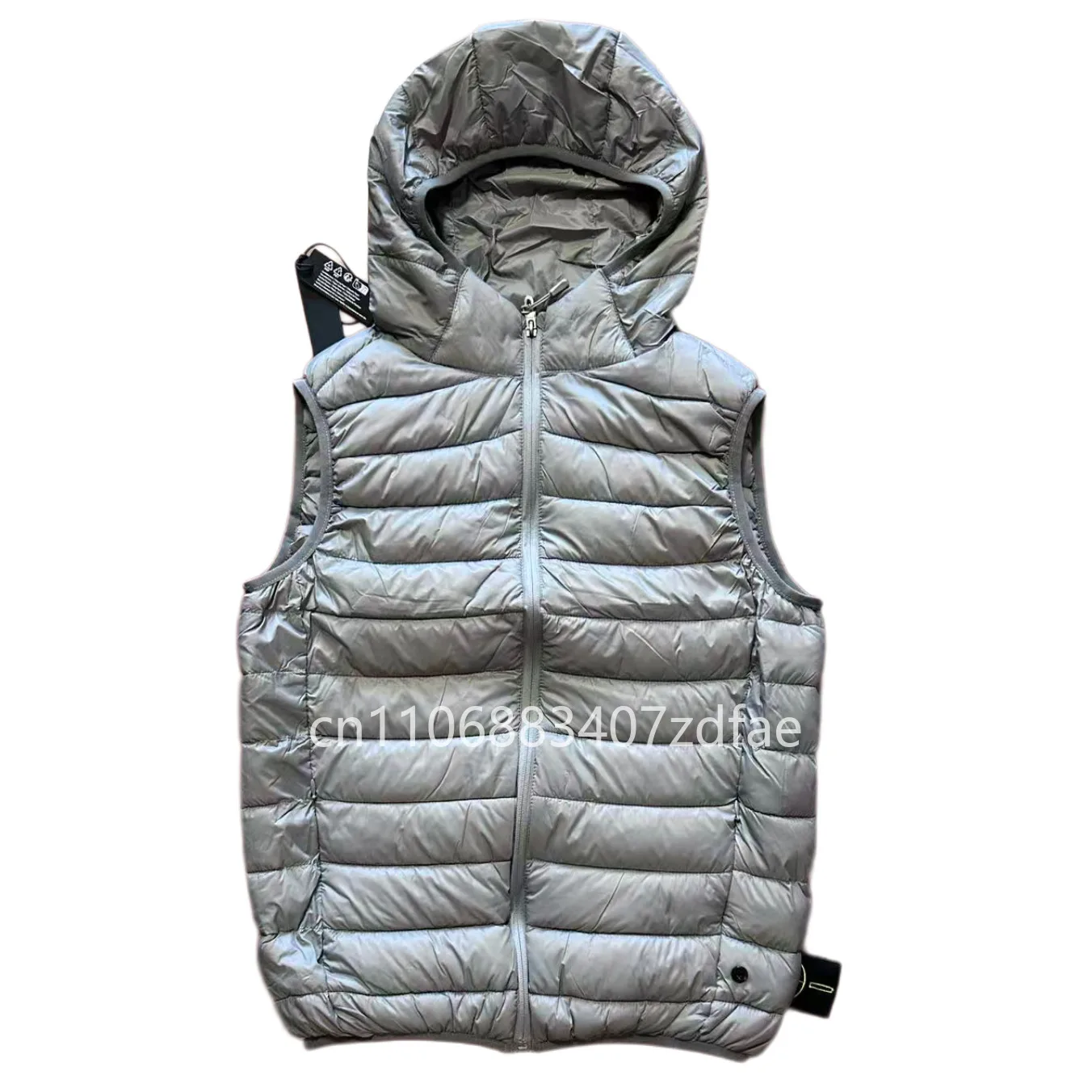 Top Compass Button Patch Vest Men Hooded Ultralight Vests Jacket Men's Jacket Warm Overcoat Workwear Warm Waistcoat Asian M-5XL