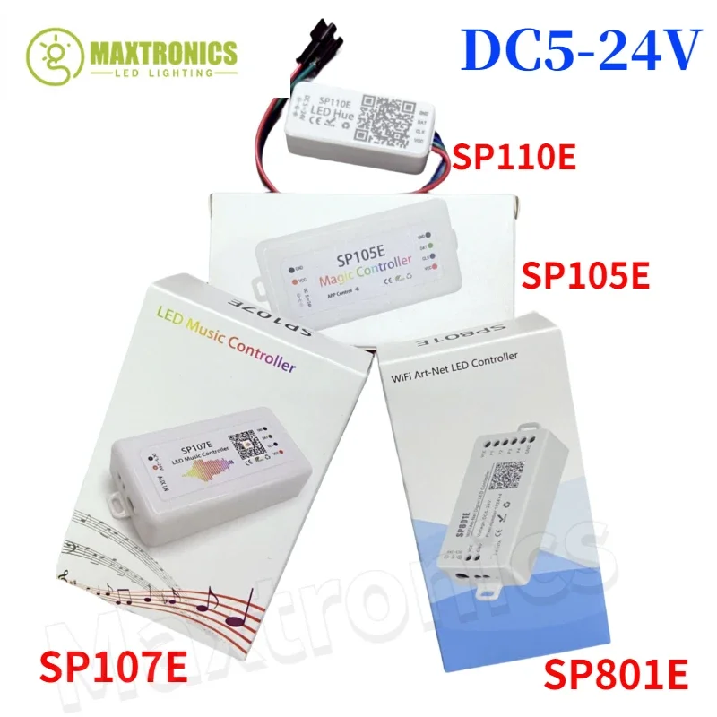 DC5-24V Bluetooth/Music/WIFI Pixel Controller for WS2811 WS2812B SK6812 2801 RGB/RGBW APA102 SP105E SP107E SP110E Led Controller