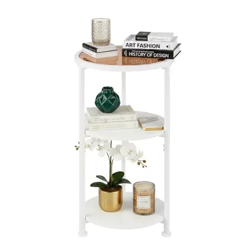 

Стеклянный приставной столик, маленький круглый столик из закаленного стекла с 3-уровневыми полками для хранения, современный стеклянный круглый приставной столик для небольших помещений