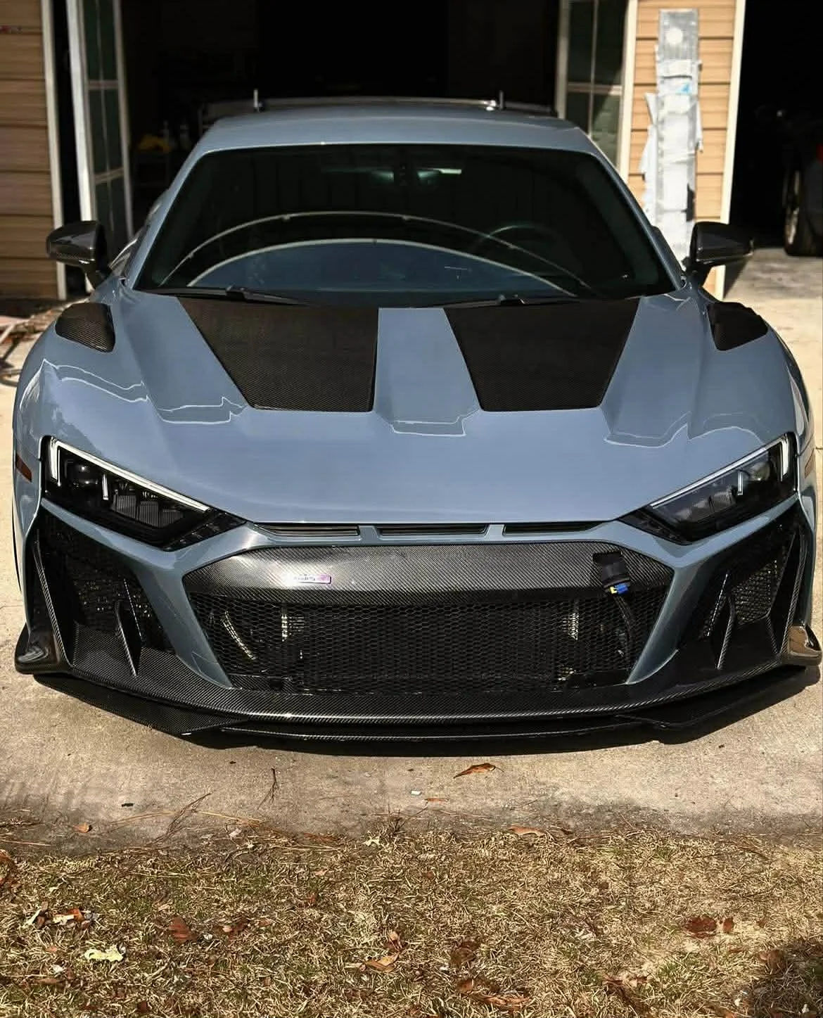 Dry Carbon Fiber Double Sided Carbon Fiber  Paktechz Style Engine Cover for Audi R8 2016-2025
