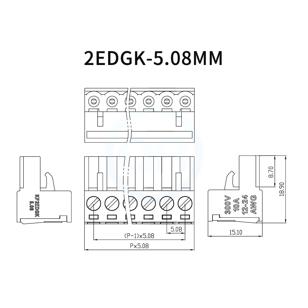 (5/10 Sets) KF 2EDG-UKR 5.08mm Solderless Butt 2EDGK 5.08 Plug-in Terminal Block 35mm DIN-Rail Pair Terminal Block 2-24Pin