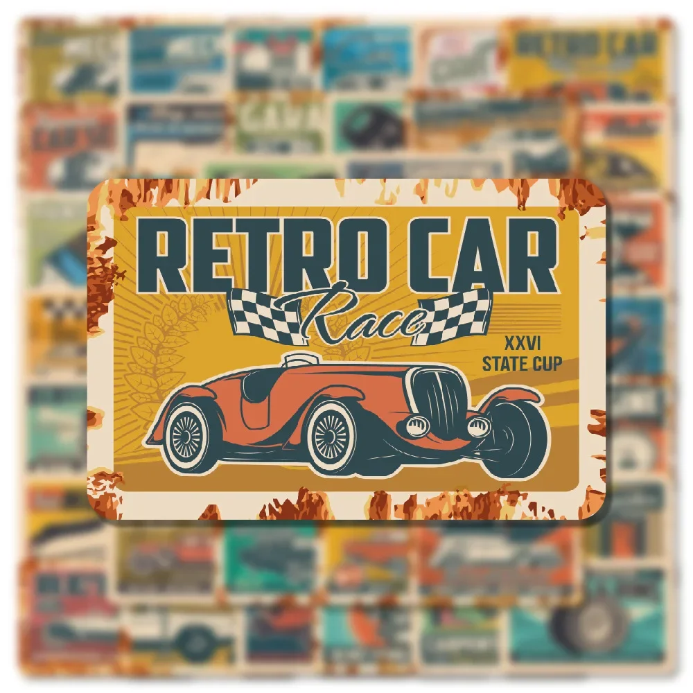 10/50pcs Vintage JDM Retrofit Racing Car Poster Stickers Retro Decals Waterproof DIY Skateboard Phone Helmet Motorcycle Sticker