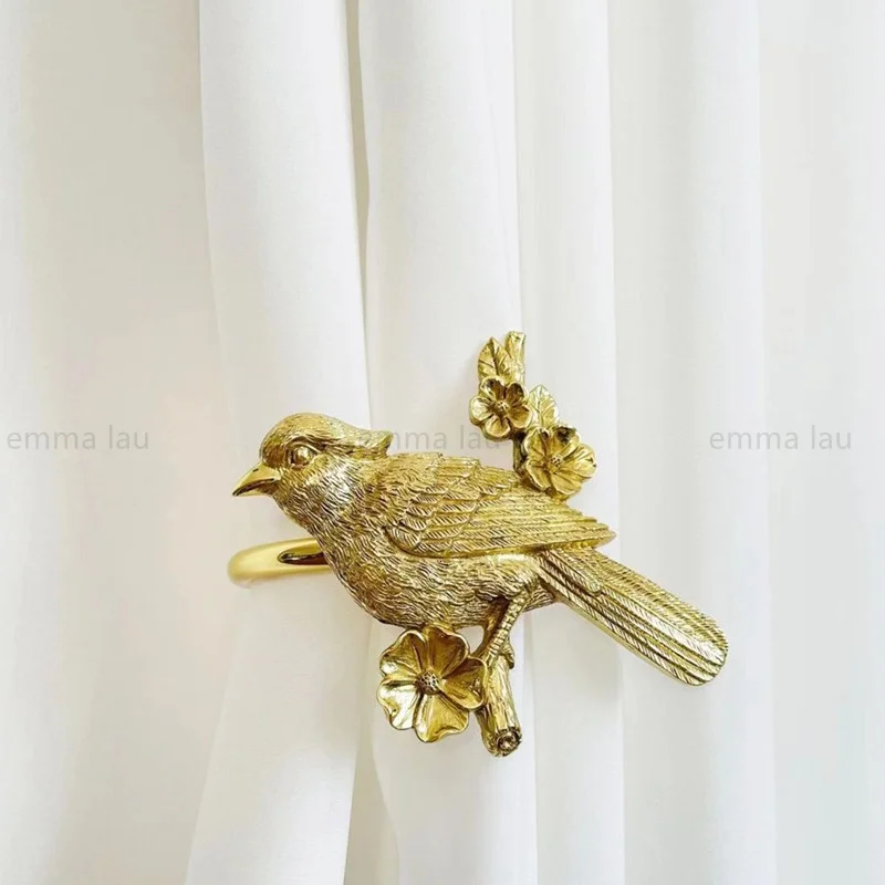 Imagem -02 - Retro Solid Brass Bird Horse Shape Cortina Cabides Janela Dressing Hook Quarto Decorativo Hardware Dourado