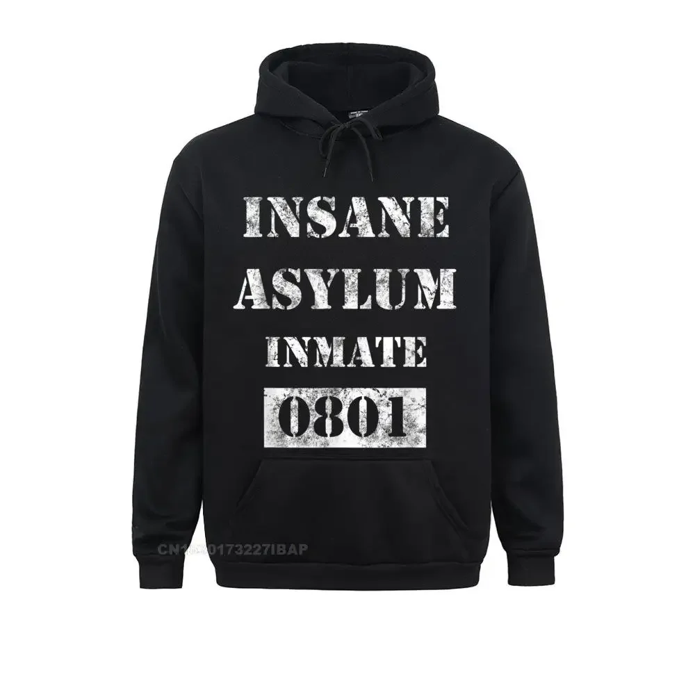 Funny Halloween Prison Costume Insane Wht Hoodie Sweatshirts Summer Hoodies Fitted Classic Hoods Gift Women