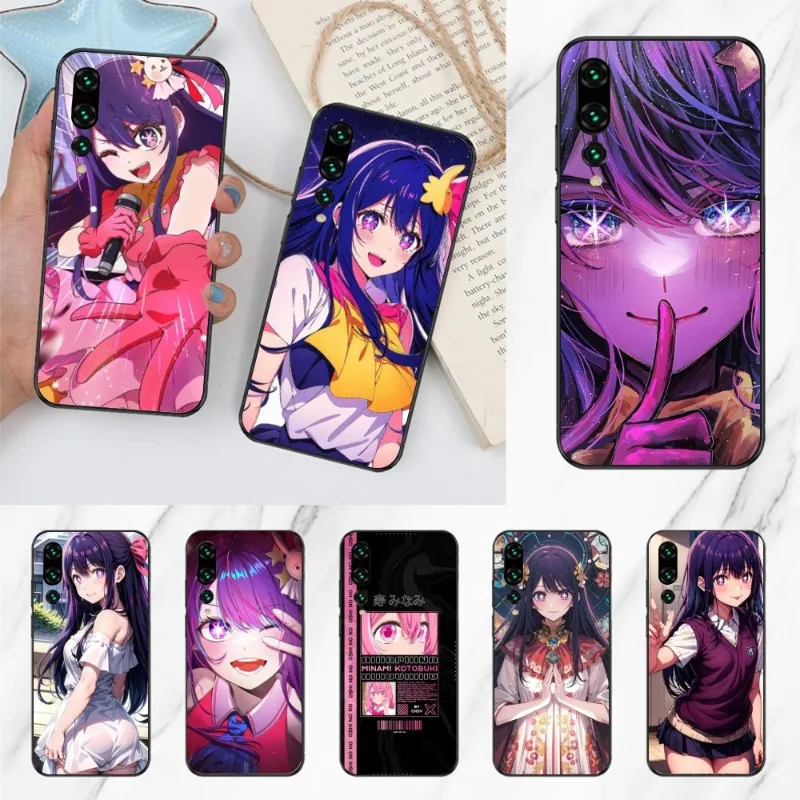 Ainme AI HOSHINO Beauty Phone Case for Huawei P50 P40 P30 Pro Lite P Smart 2021 2019 Magic 3 Black Soft Phone Cover Funda