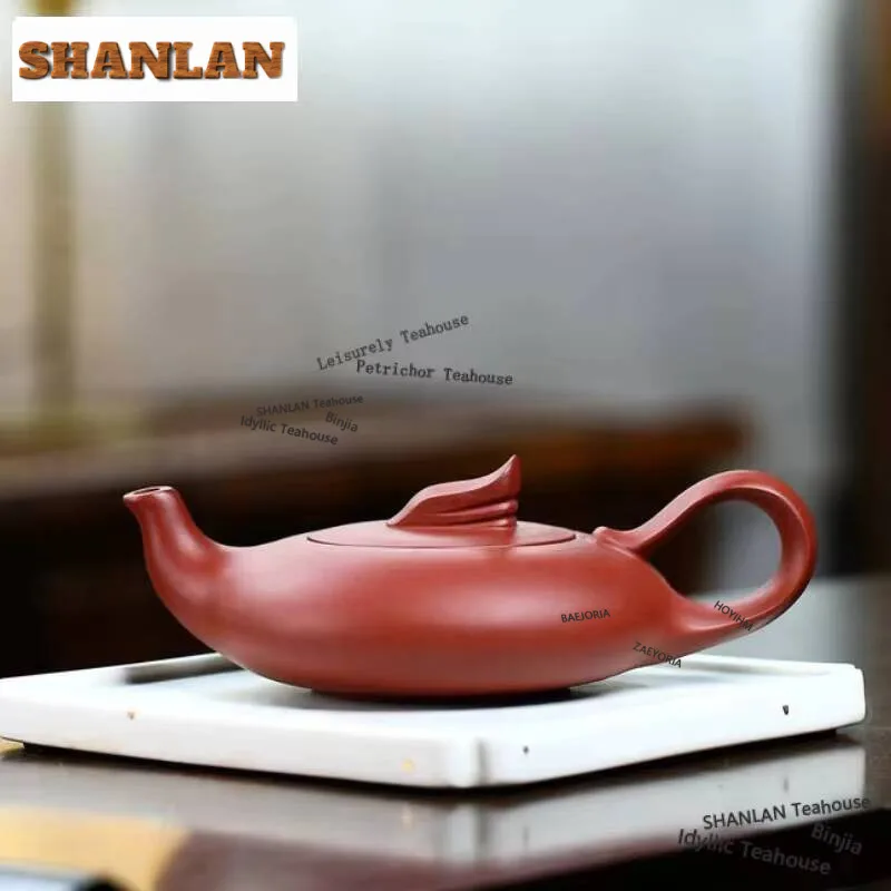 200ml Classic Yixing Purple Clay Teapots Handmade Smooth Sailing Pot Raw Ore Dahongpao Mud Kettle Zisha Tea Set Tea Items Gift