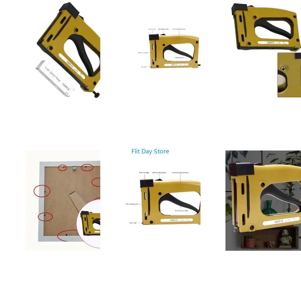 F92C Portable Picture Frame Nailer Manual Metal Point Driver Stapler Picture Framing Tool Back Plate Mounting Fixed Nailer