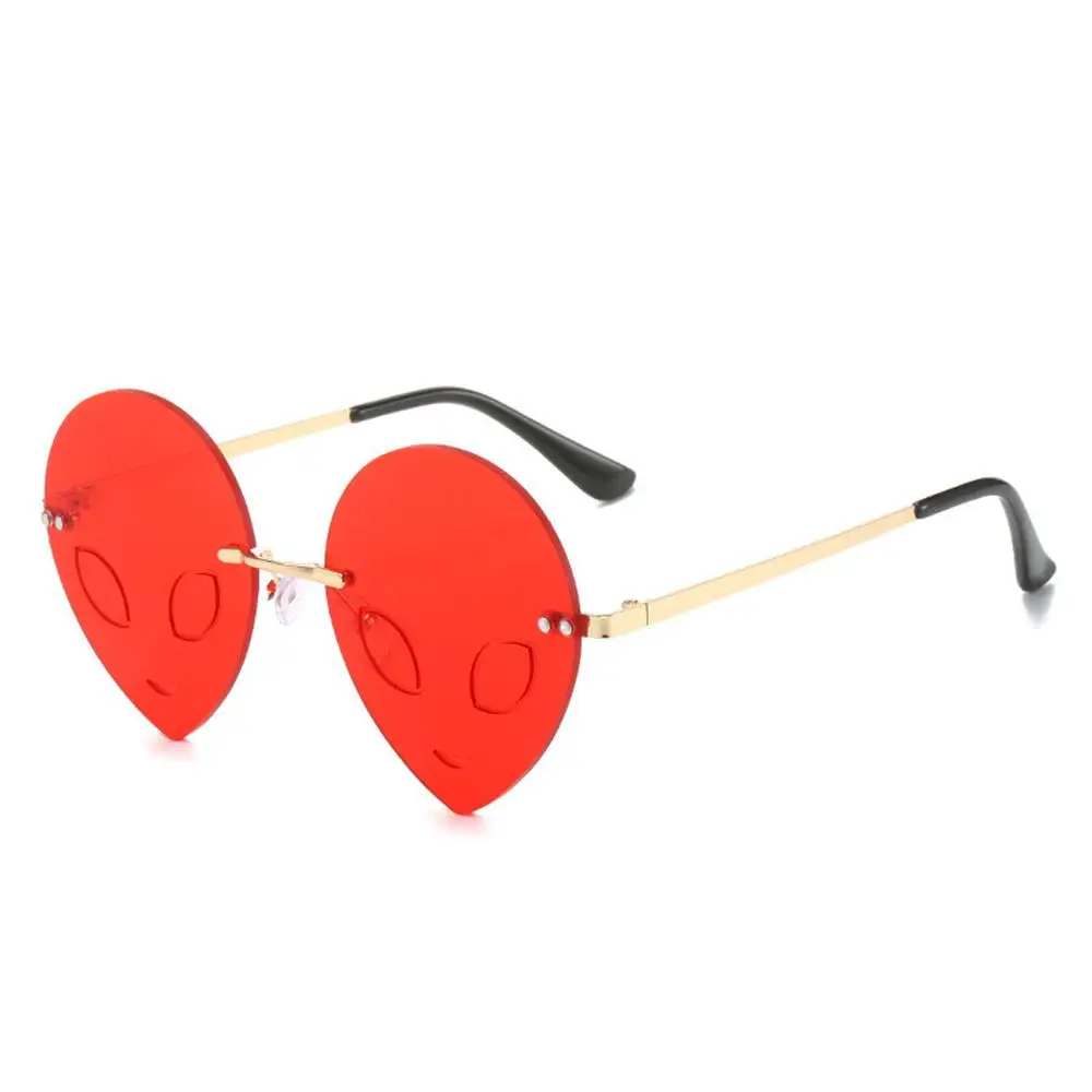 Rimless Halloween Sunglasses UV Protection Party and Masquerade Alien Glasses Halloween Costume Accessories Colorful