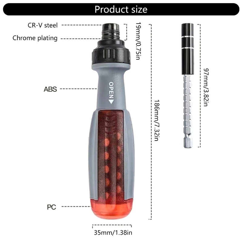 Ratschenschraubendreher, mehrere Bit-Schraubendreher, 11-in-1-Ratschenschraubendreher, DropShipping