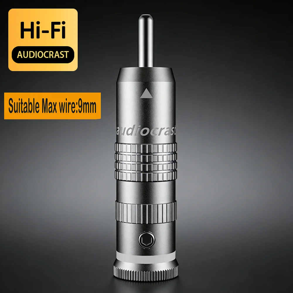 Prise audio RCA plaquée argent pur Audiocrast, connecteur à souder, bricolage, HIFI, 4 pièces