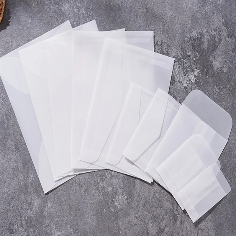 50pcs Blank Translucent Envelope for Invitations Postcards European Giftbox Message Card Envelopes Wedding Business Letters