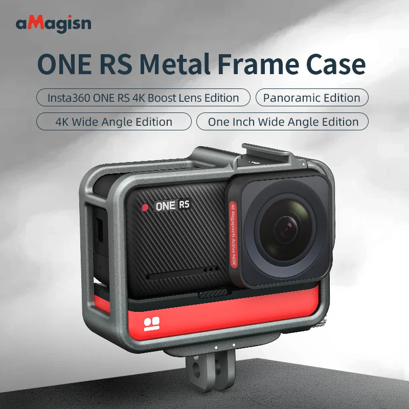 aMagisn For Oners  Aluminium Alloy Frame Case Rabbit Cage Cold Shoe Extended Protection Frame For Insta360 One RS Action camera