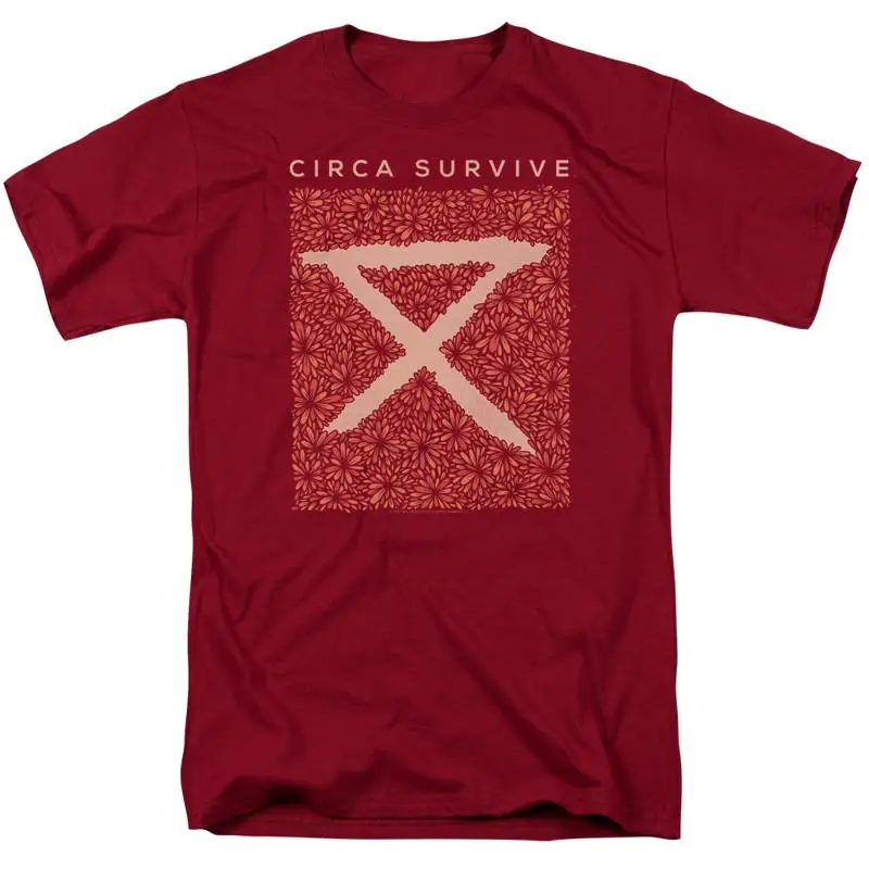 Camiseta Floral Circa Survive para hombre con licencia Merch Rock Band Cardinal